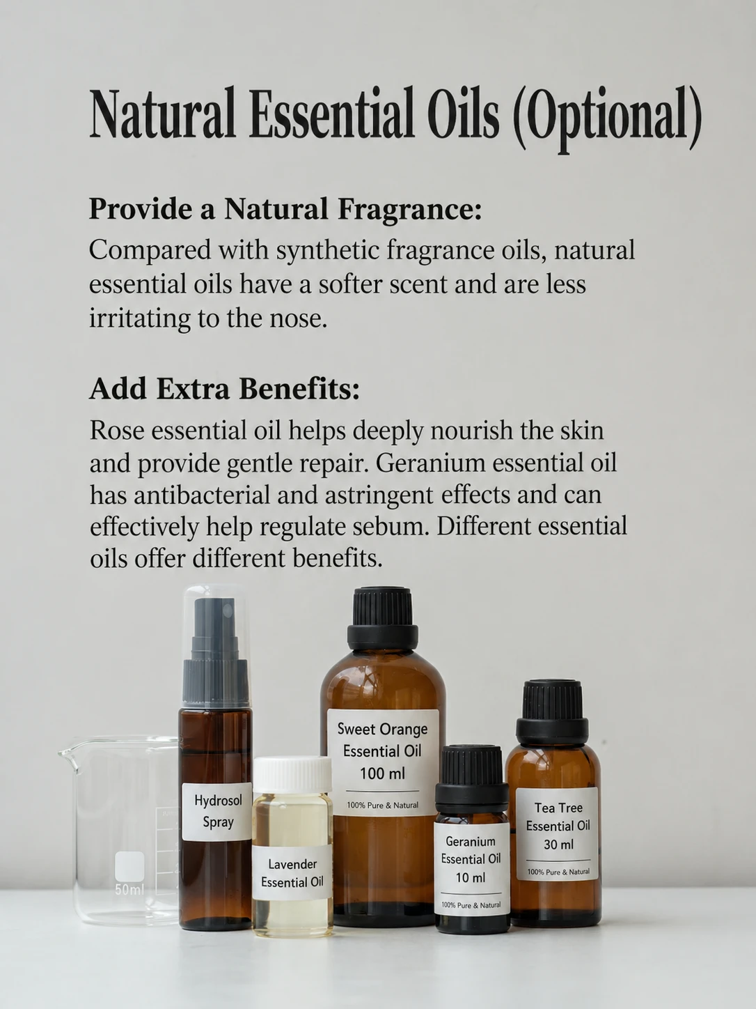 Natural essential oils used for fragrance in handmade soap