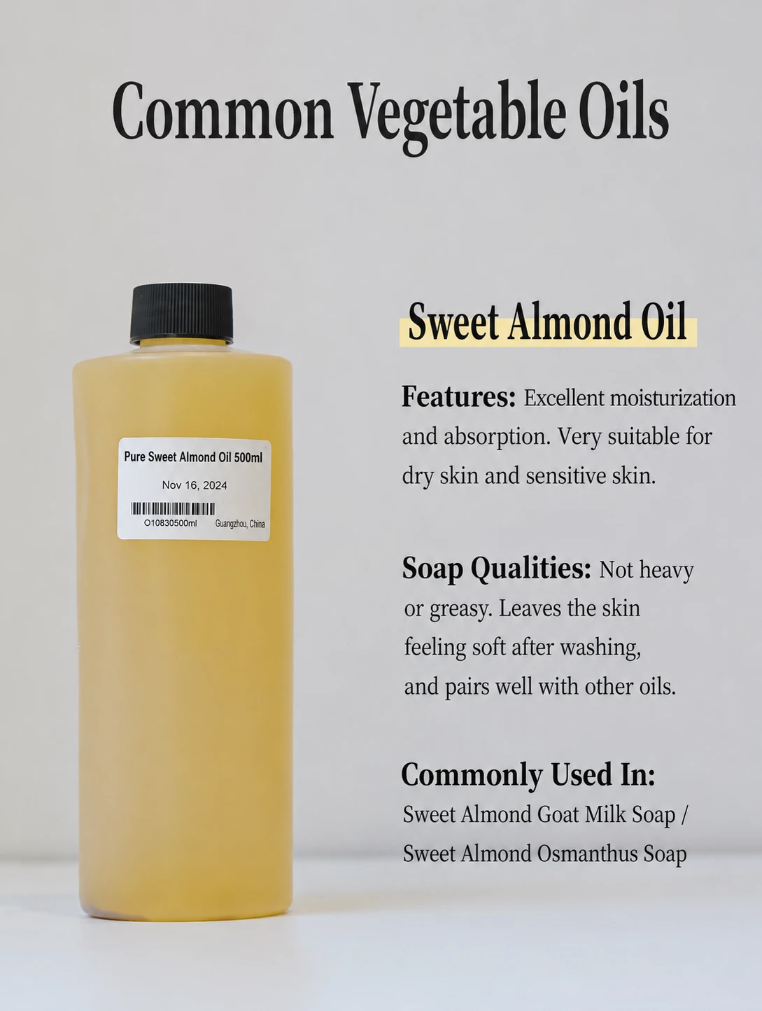 Olive oil bottle used as a conditioning oil in handmade soap
