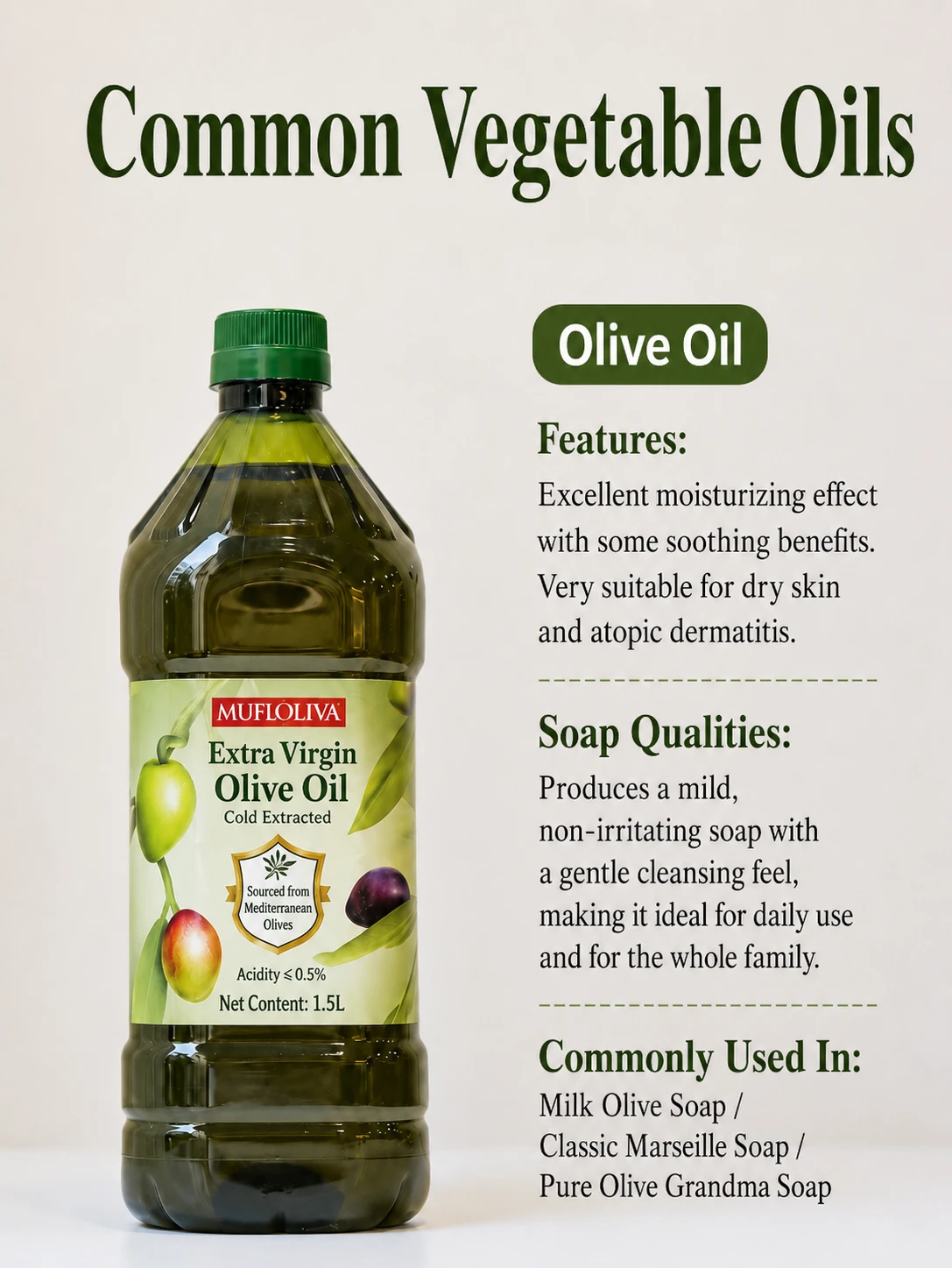 Palm oil bottle used as a common vegetable oil in soap making