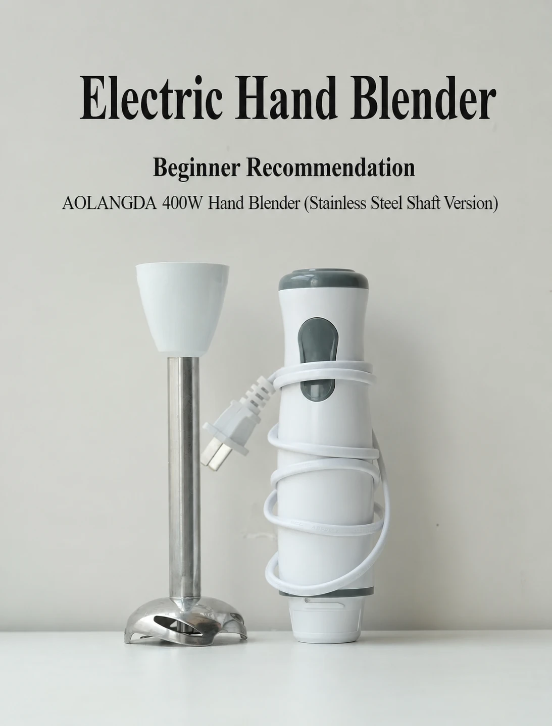 Electric hand blender used for mixing cold process soap batter