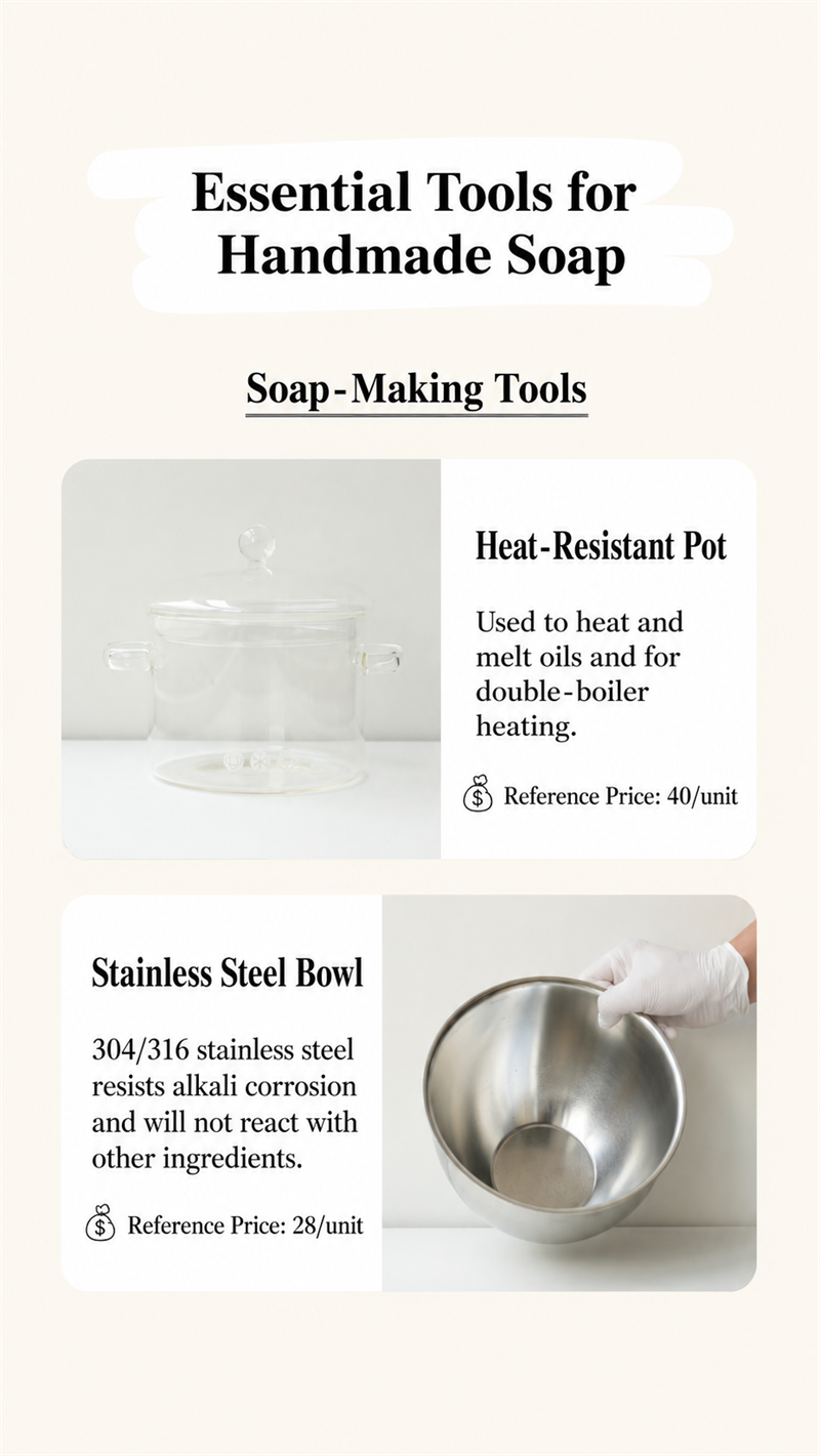 Stainless steel boiling pot for heating oils in cold process soap making