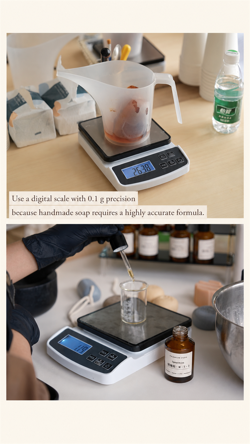 High-precision digital scale for weighing soap making ingredients